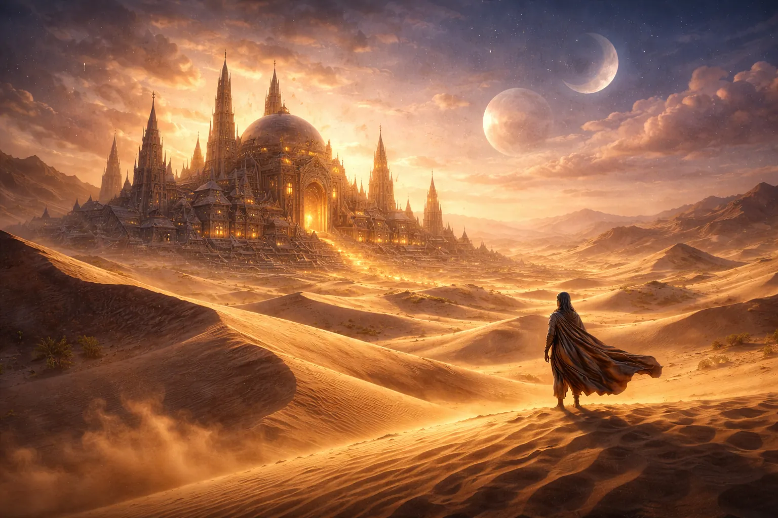 Vast desert landscape evoking the world of Dune